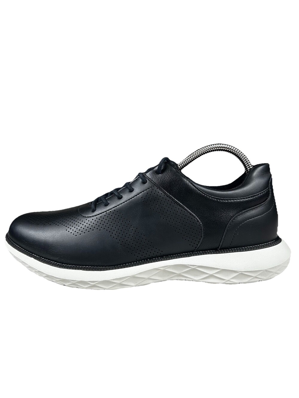 Perry Ellis Mens Portfolio Ultra Foam Casual Sneakers Size 9.5 Black Leather New